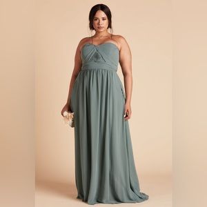 Birdy Grey Grace Convertible Bridesmaid Dress in Sea Glass Chiffon Large